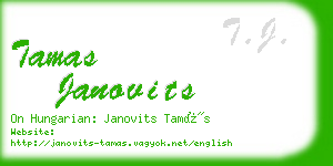 tamas janovits business card